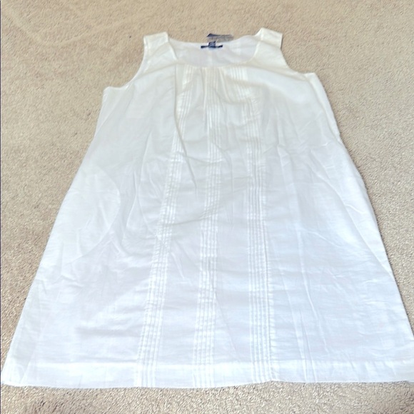 Lands End White Sleeveless Tank Dress Size 12 NWT Lightweight Summer - Picture 1 of 7